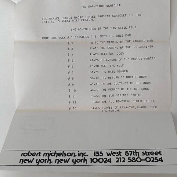 Vtg The Marvel Comics Radio Series Adventures Of The Fantastic Four Record Vinyl - Picture 8 of 9